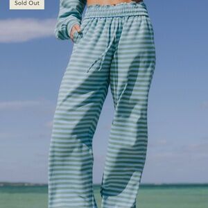 Daily Drills Malibu/teal NWT stripe pants xs/s